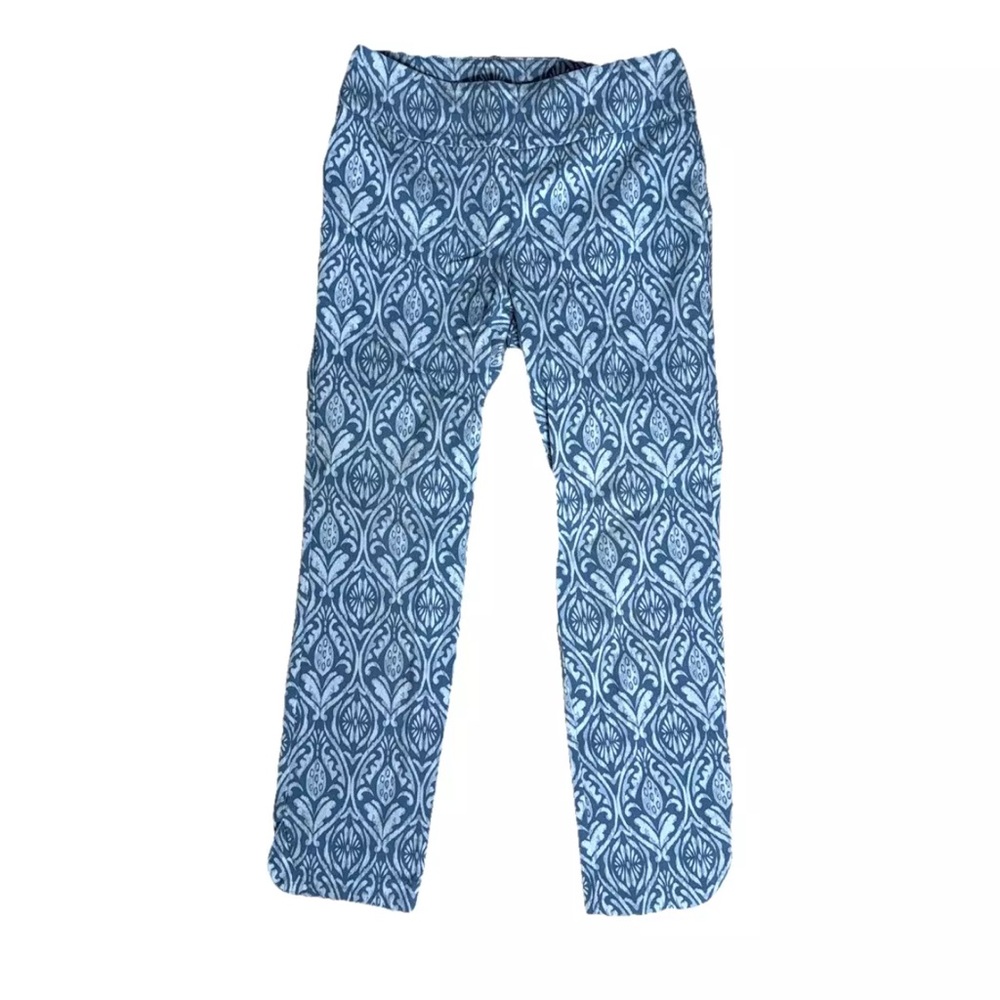 Soft Surroundings Petite Batik Leggings Size PXS Blue Printed Stretch Ankle Crop